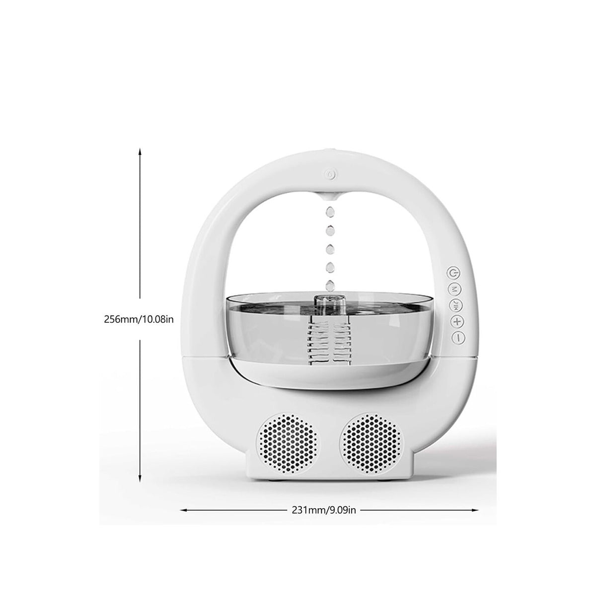 Umidificator 4in1 | Umidificator | Acvariu pentru Pesti | Boxa Bluetooth | Lumini Ambientale LED | Efect Relaxant | Alb