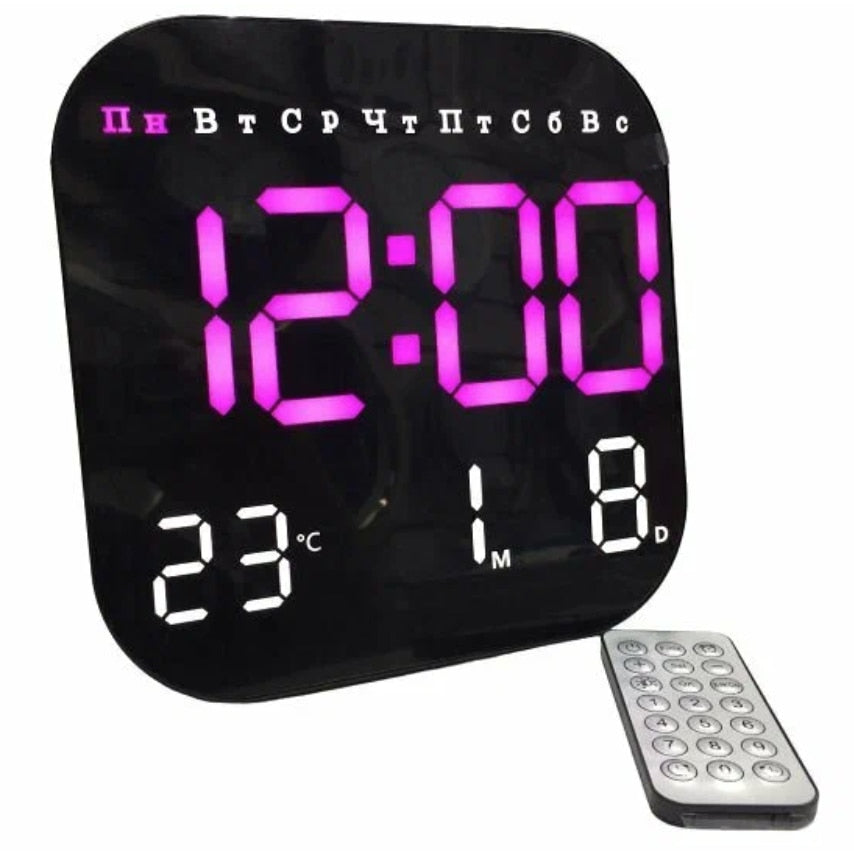 Ceas digital de perete 6650 calendar temperatura ora alarma cu telecomanda
