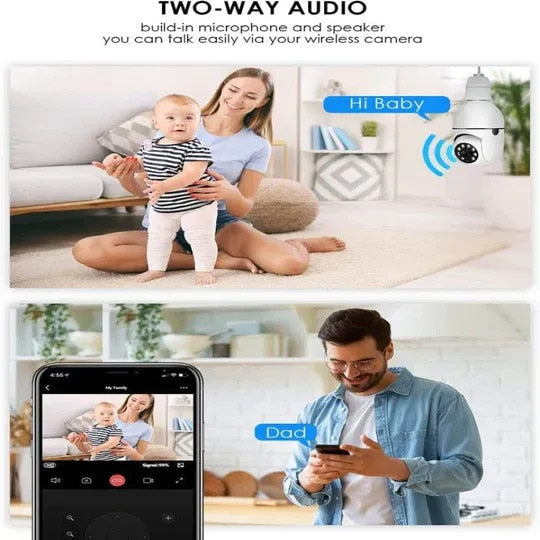 Camera Wifi tip Bec Jortan 2 Megapixeli Instalare Usoara, Rotire 360 Grade, Smart Tracking 9296HJB