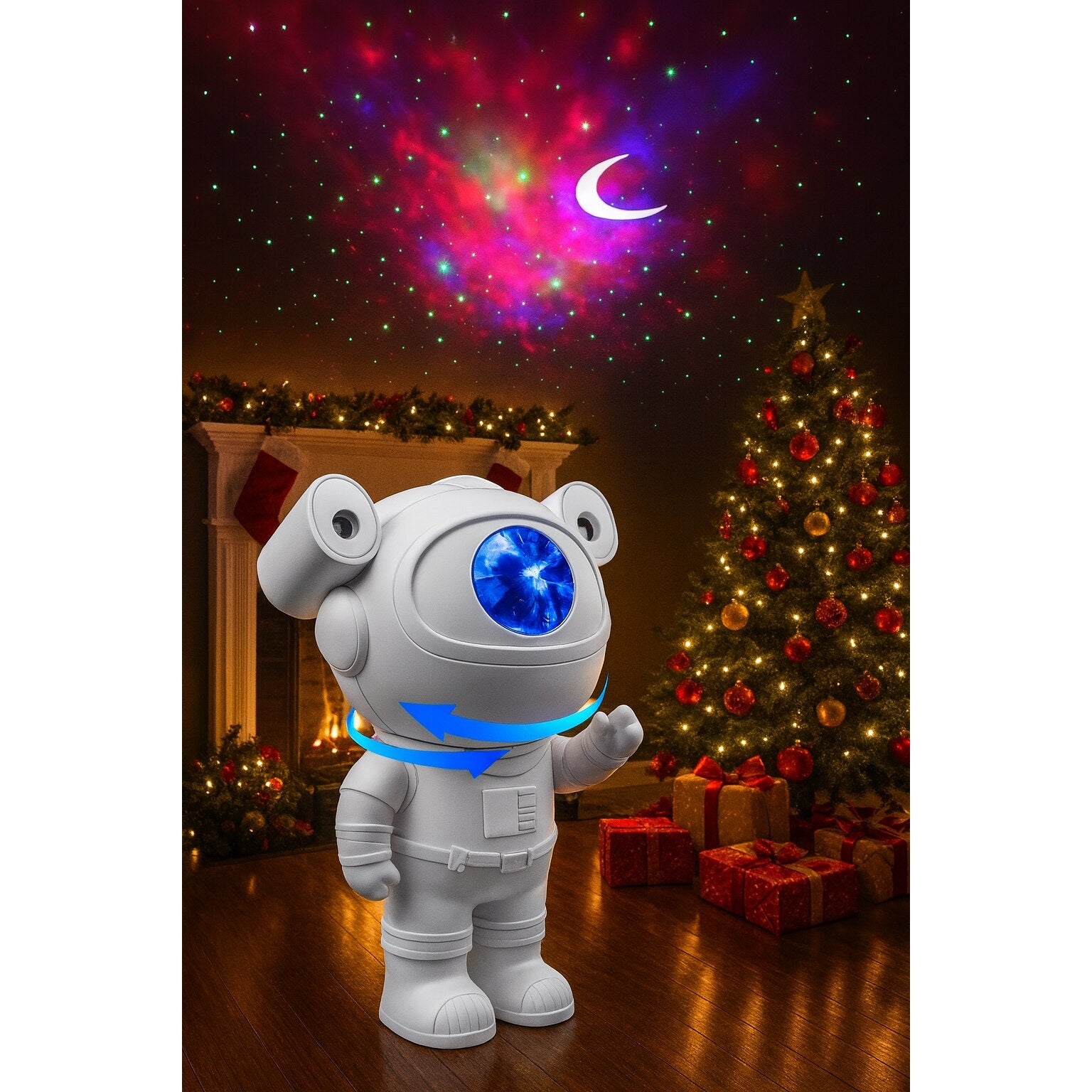 Proiector Astronaut Galaxy Light cu muzica Bluetooth, telecomanda si efect cer instelat – lampa de atmosfera pentru copii si adulti
