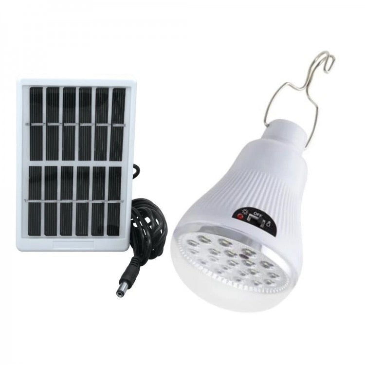 Bec solar LED cu panou, GR-020, culoare alb