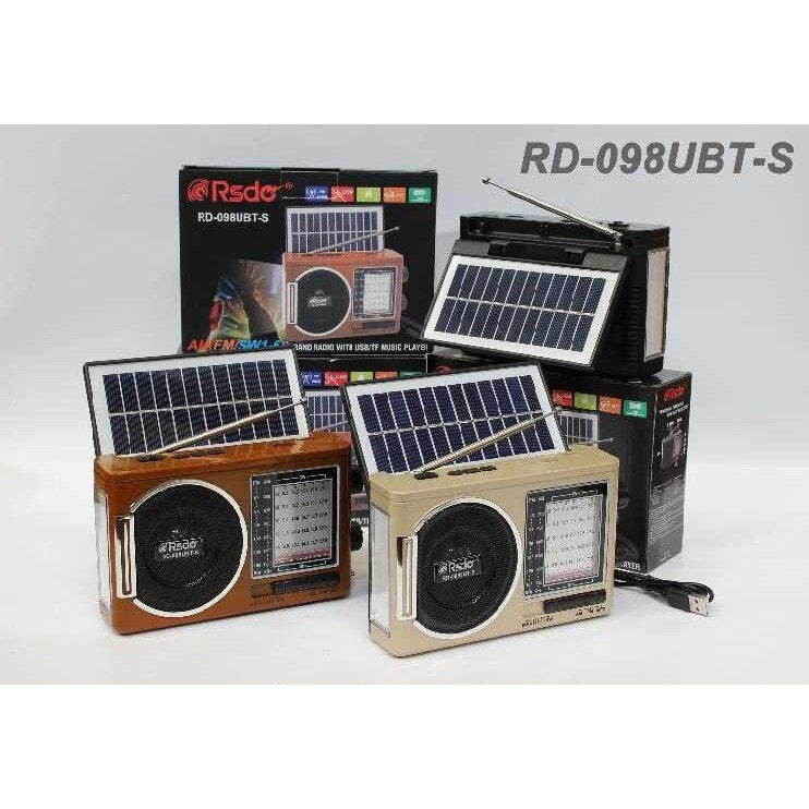 Radio portabil Elworld RD-098UBT-S, radio AM/FM/SW cu 3 benzi si receptie pe dista lunga, player MP3 cu suport USB/card TF, panou solar, lanterna, baterie reincarcabila,,, ,,