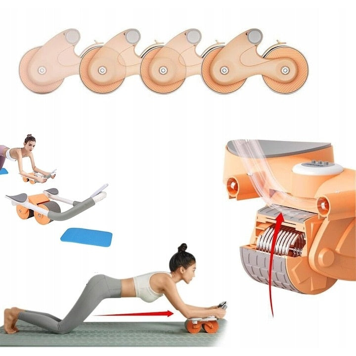 Aparat Fitness Multifunctional Pentru Abdomen, Rola Abdominala Cu Suport Pentru Coate, Anti-Alunecare, Cu Timer Detasabil, Suport Pentru Telefon, Suport Pentru Sprijinirea Bratelor, EMATTERIO
