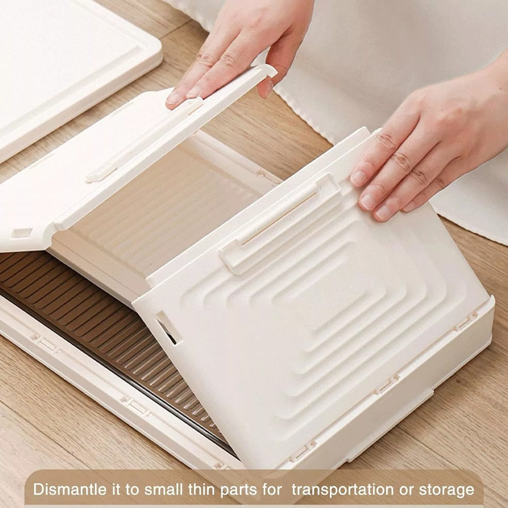 Organizator Multifunctional, Pliabil, 4 Niveluri, cu Usi Transparente, 71, 5 x 35 x 20 cm