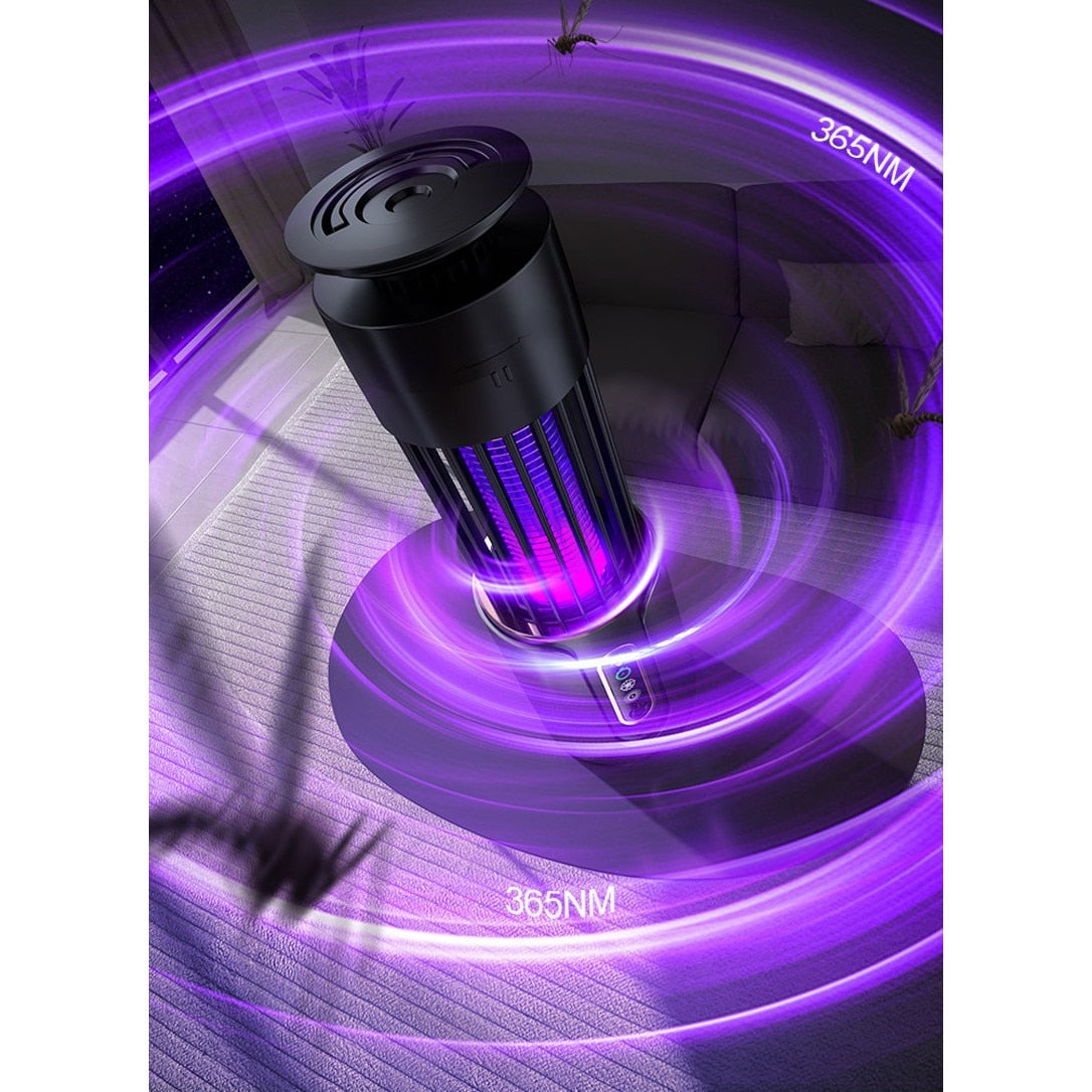 Lampa anti-tantari, 3 temporizatoare, captare tantari, iluminare, USB, 1200mAh, gri