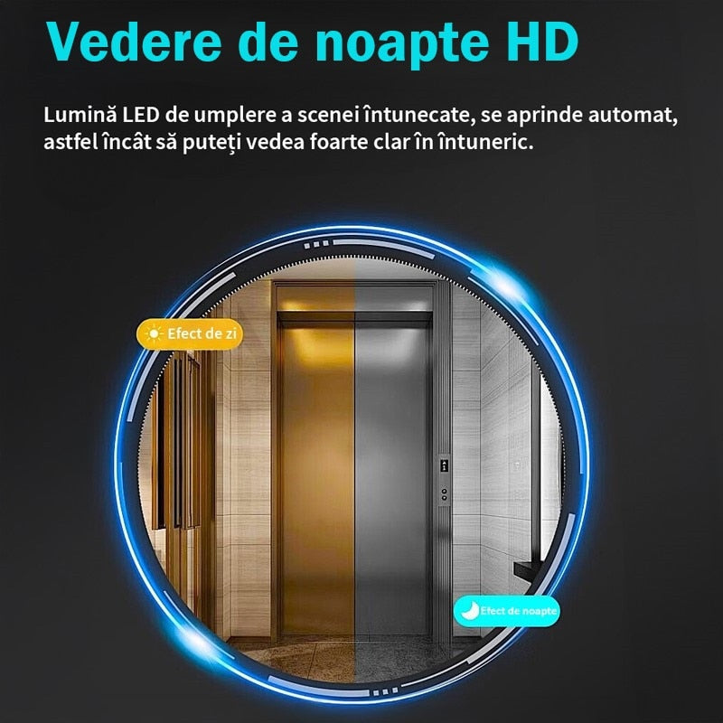 Sonerie video inteligenta bluetooth 72DESI, Ecran IPS 4.3 inch, Night Vision Infrarosu, Senzor IR, Interfon Video HD, 8MP, Comunicare bidirectionala, Unghi de vizualizare 170°, Baterii incorporate, Instalare usoara fara cabluri, Negru