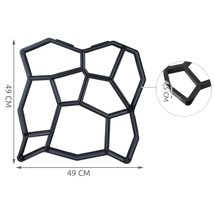 Matrita cu Dale pentru Pavaj Piatra Decorativa, Negru, 32x32x4 cm
