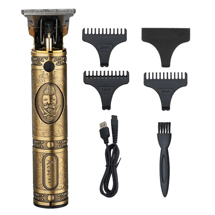 Set Masina de Tuns cu precizie pentru Contur si Shaver de ras, fara Fir, Lame din Inox, Incarcare USB