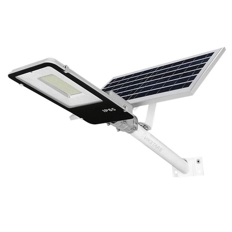 Lampa Solara Stradala LED, 300W, Proiector Exterior cu Panou Solar si Brat de Montare, Rezistenta la Apa