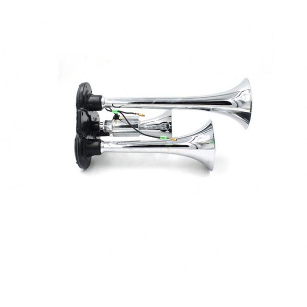Claxon pentru camioane, 3 goarne din inox 12/24V, puternic