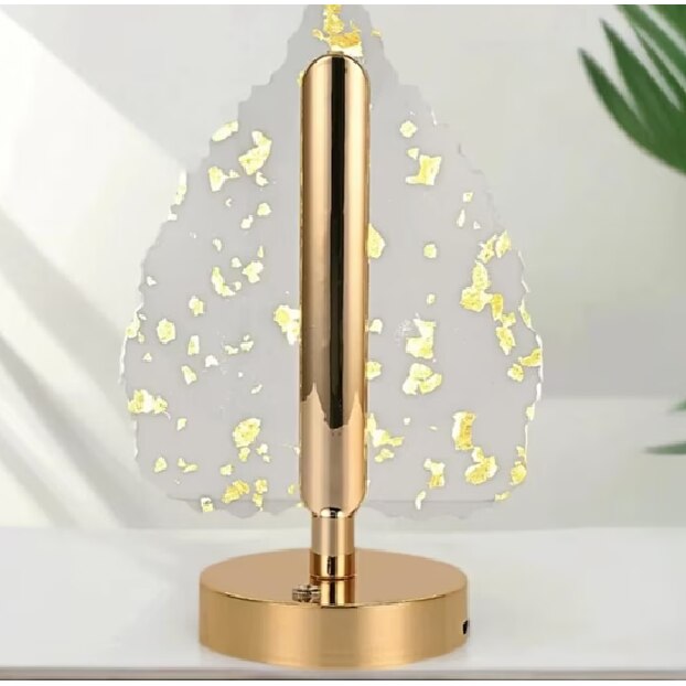 Lampa LED in Forma de Brad, Decorativa, 3 Culori, Reincarcabila USB, Desing Modern, Baza Aurie