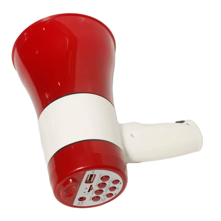 Portavoce cu acumulator, putere 30W, functie de redare inregistrare, buton On/OFF, control volum, citire card memorie, USB, rosu/alb