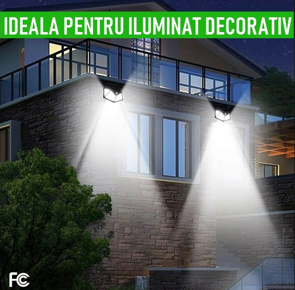 Set 6 Lampi solare 100 LED, cu senzor de miscare Aden