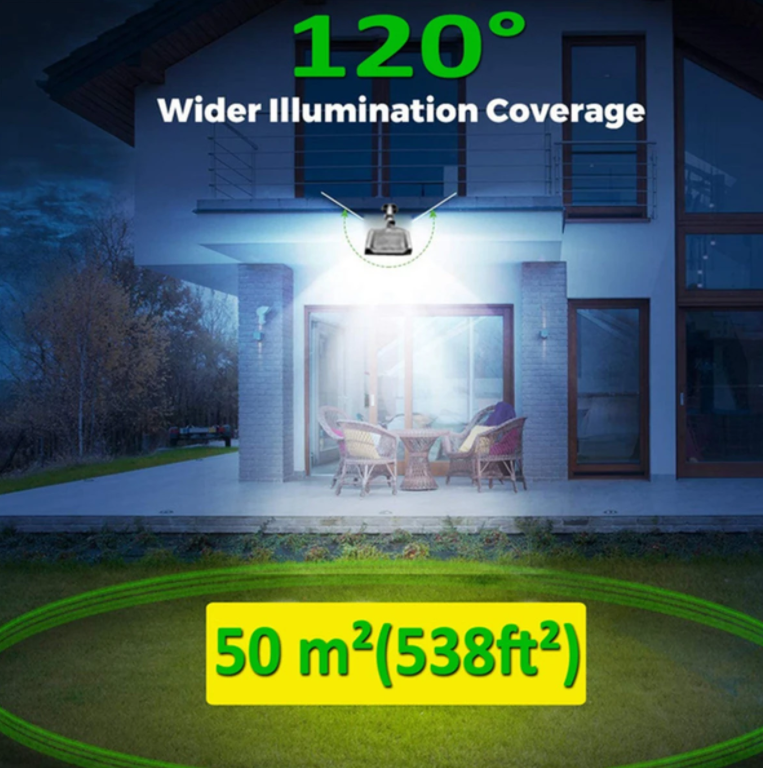 Set 4 lampi solare,150 LED, 6 COB, 90W, cu senzor de miscare, suport prindere inclus si telecomanda