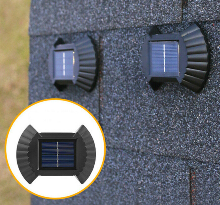 Set 4 lampi solare de perete cu lumina bidirectionala, 2 Led