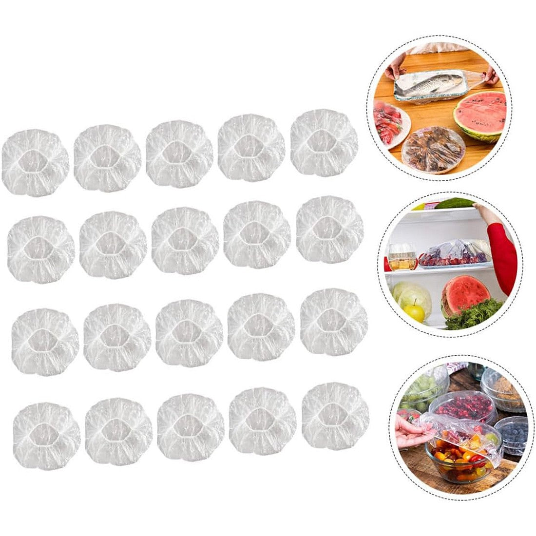 Set 200 Folii cu Elastic pentru acoperit boluri 22-38 cm, transparente