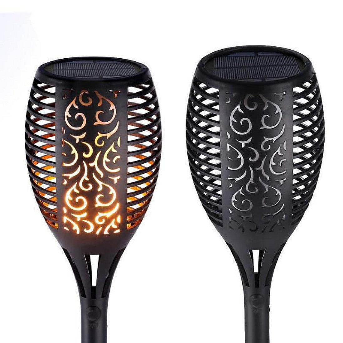 Set 4x lampa solara tip torta cu efect flacara