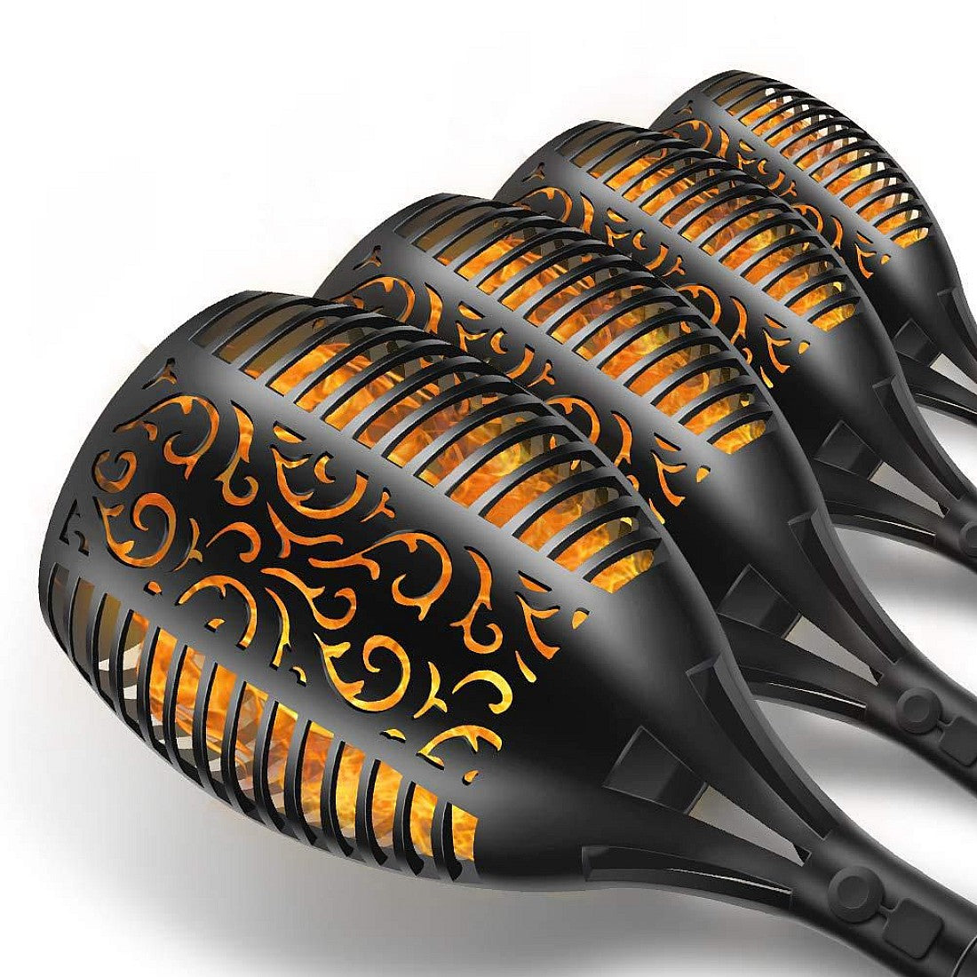 Set 4x lampa solara tip torta cu efect flacara