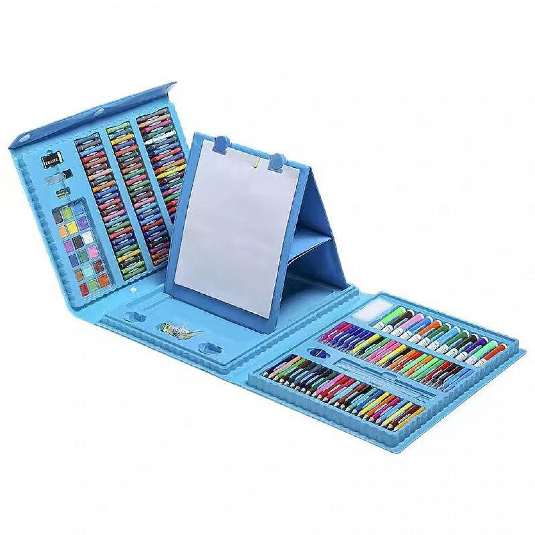 Set Pictura si Desen pentru Copii 208 Piese cu Suport pentru Foaie de Desen, Albastru, 3+ Ani