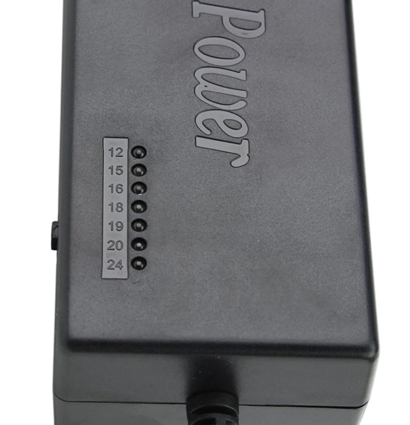 Incarcator universal pentru laptop, 96W, Tensiune reglabila 12-24 V, Cu 7 conectori de tip 12-24V, Negru