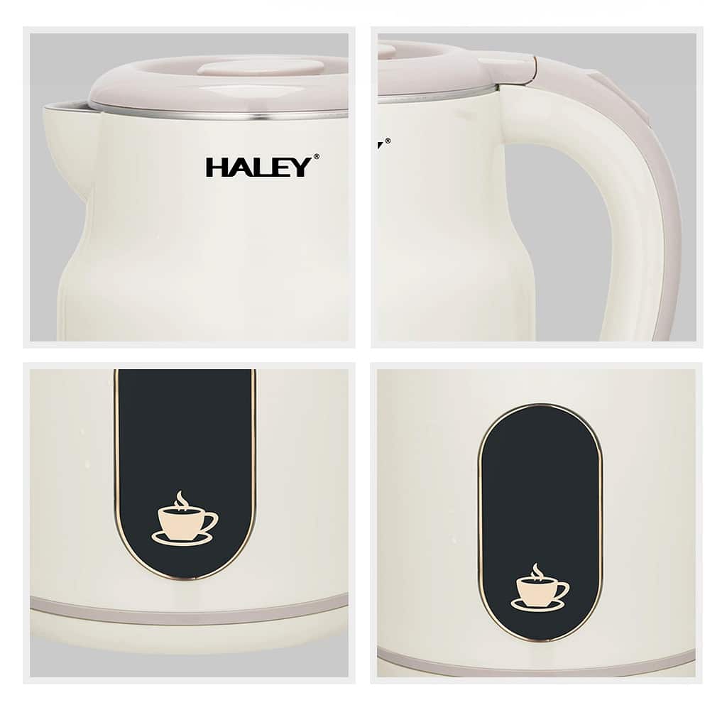 Fierbător Electric HALEY HY-8977, 2.5L, 1500W, Inox, Oprire Automată, Bază 360°