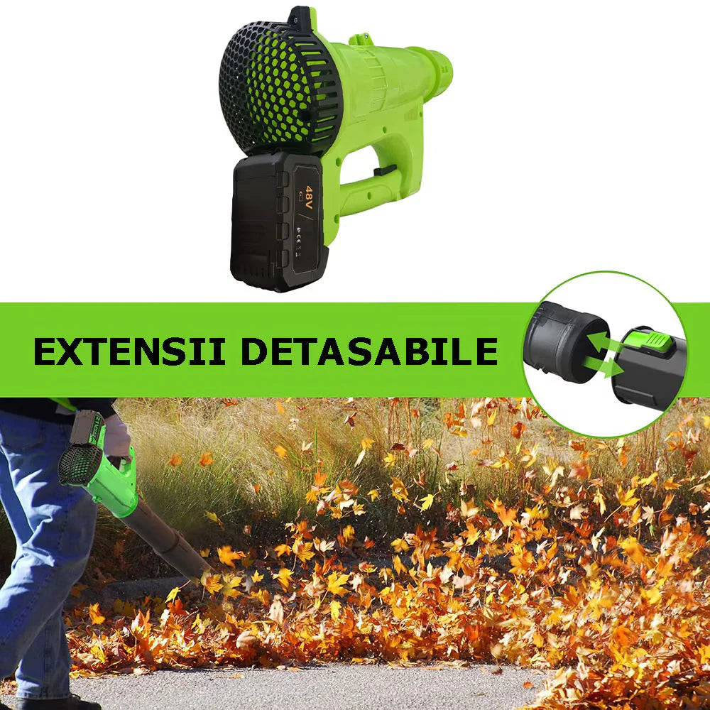 Suflanta de Frunze electrica cu 2 Acumulatori 48V, Putere 3500W, 12.000 De Rotatii/min, 780 mc/h