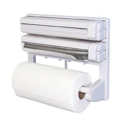 Dispenser 3 in 1 pentru hartie prosop, folie de aluminiu și folie stretch