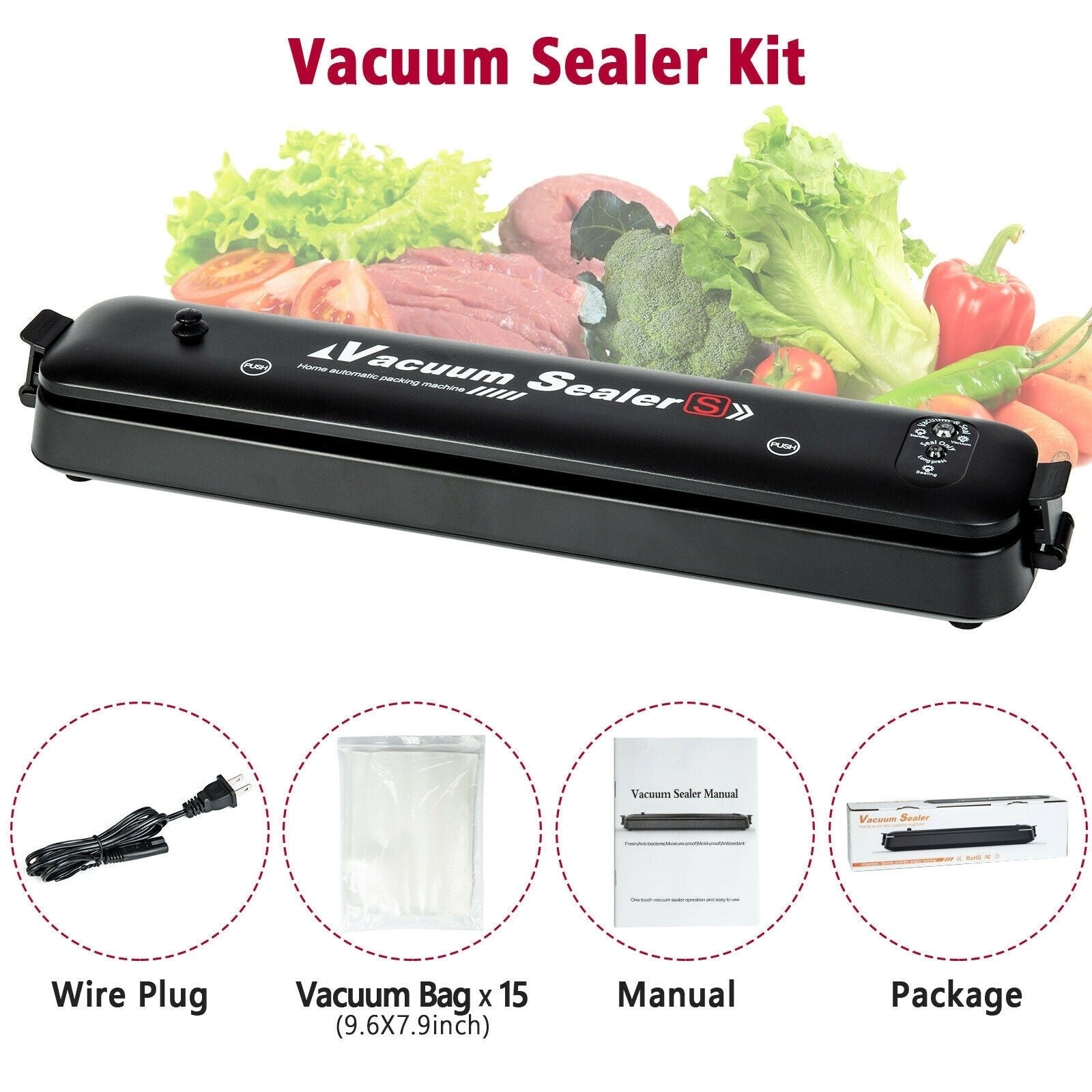 Aparat de sigilat si vidat, 220V, 90W