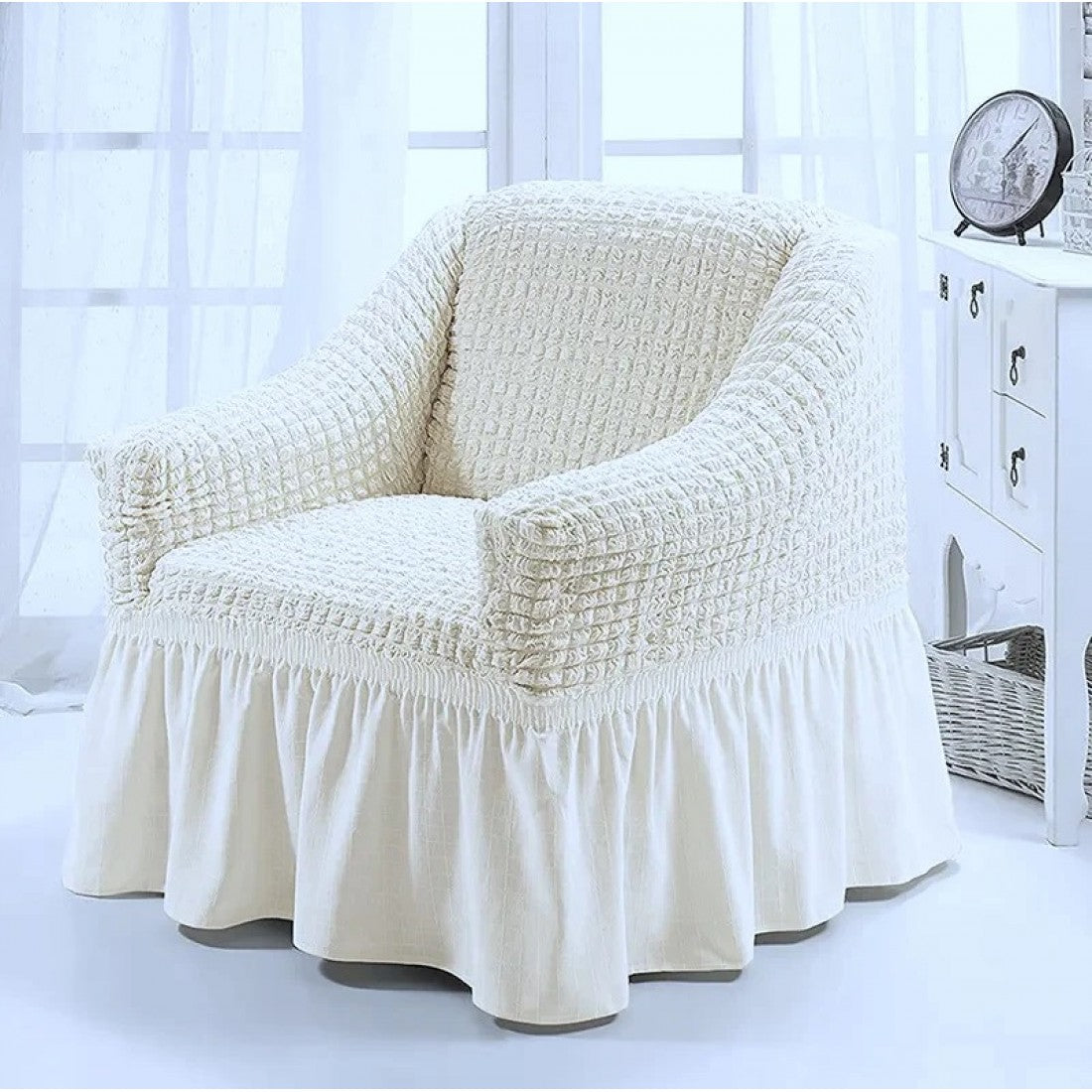 Set huse albe pentru 2 fotolii- sethfot004