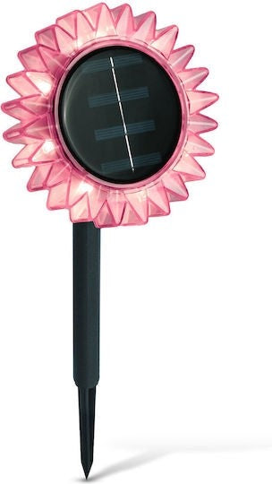 Lampa Solara Decorativa Floarea-Soarelui | LED Alb Cald | 9 LED-uri | IP44 | 35 cm | Roz